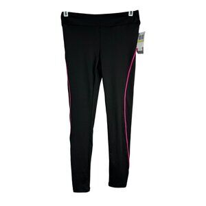 Layer 8 Womens Black & Pink Athletic Leggings Medium Performance Polyester